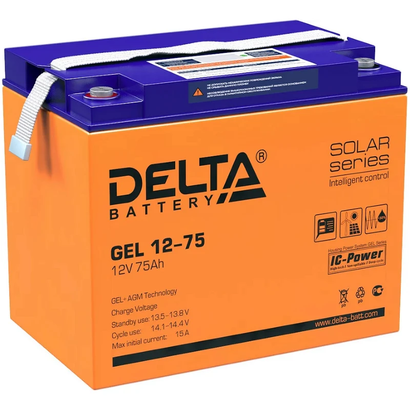 DELTA GEL 12 75 аккумулятор 4614010140011