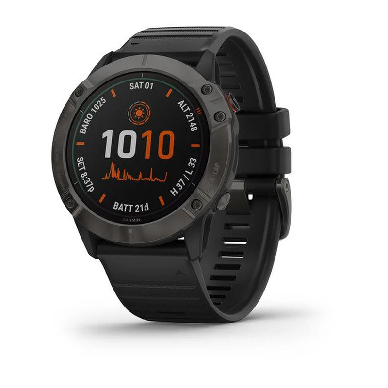 Смарт-часы Garmin Fenix 6X Pro Solar, титановый серый DLC, 010-02157-21