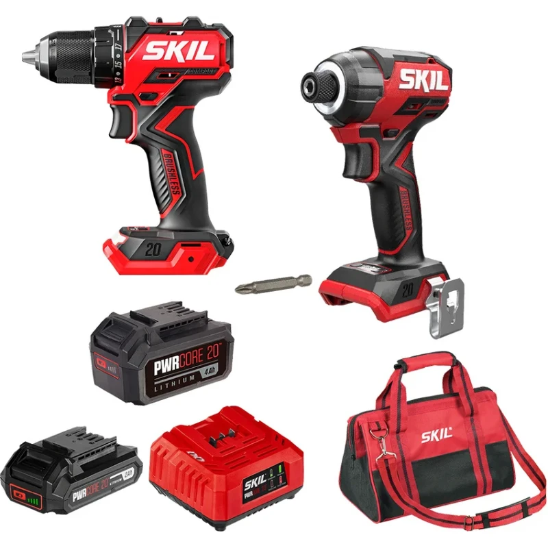 SKIL DL6293 аккумуляторная дрель-шуруповерт с аккумуляторным винтовертом ID6739, ЗУ SC0060 (60W), АКБ BY5197 (2 Ач), АКБ BY5196 (4 Ач) и сумкой в комплекте 9-1-034