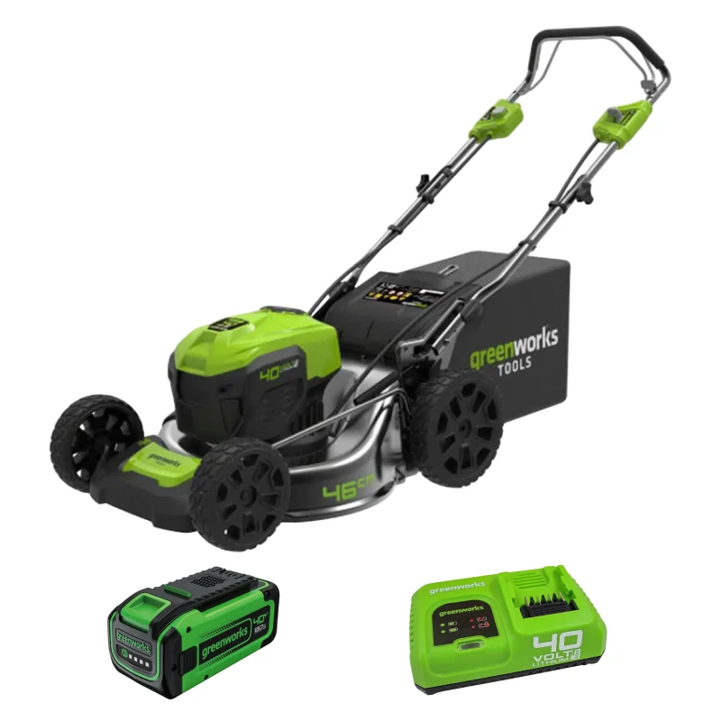 Аккумуляторная газонокосилка Greenworks GD40LM46SPK8 (1 x 8 Ач, Быстрое ЗУ) 2506807U8F