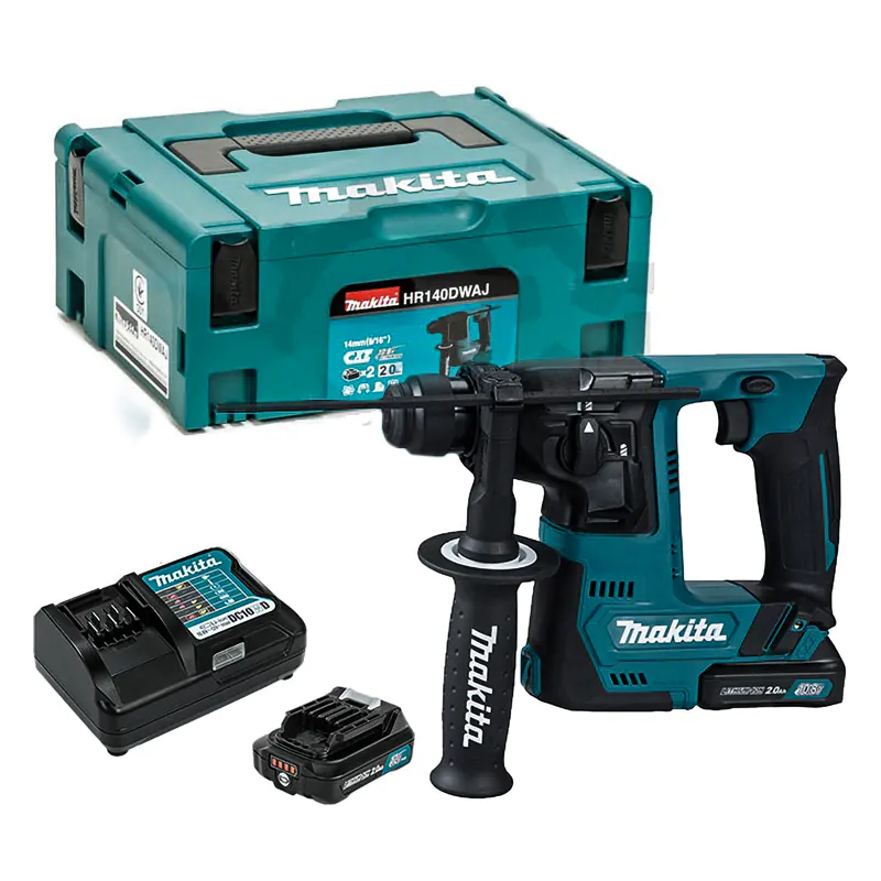 Makita HR140DWAJ аккумуляторный перфоратор (2 x 1.5 Ач, ЗУ)