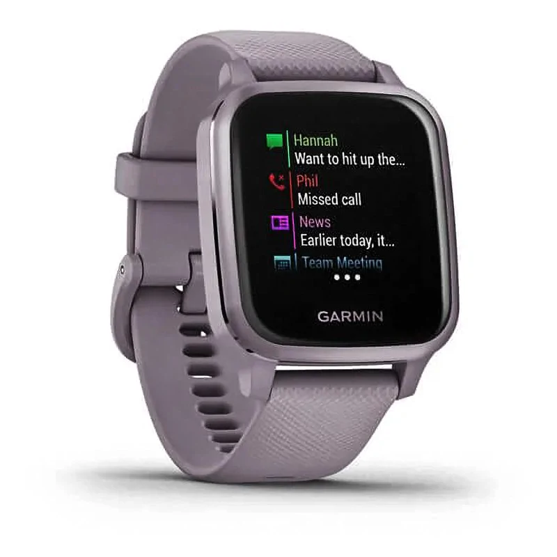 Смарт-часы Garmin Venu Sq орхидея с алюминиевым безелем и с силиконовым ремешком 010-02427-12