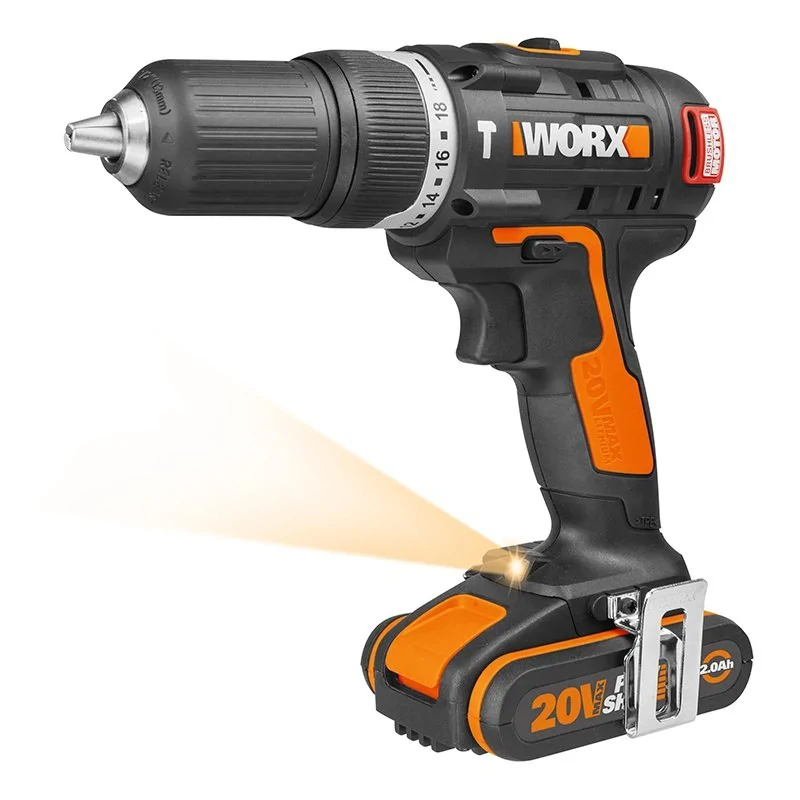 WORX WX367.1 аккумуляторная дрель-шуруповерт (2 x 2 Ач, ЗУ)
