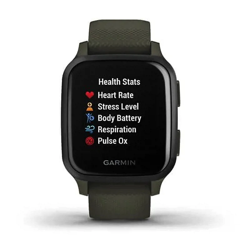 Смарт-часы Garmin Venu Sq Music Edition темно-зеленый с серым алюминиевым безелем 010-02426-13