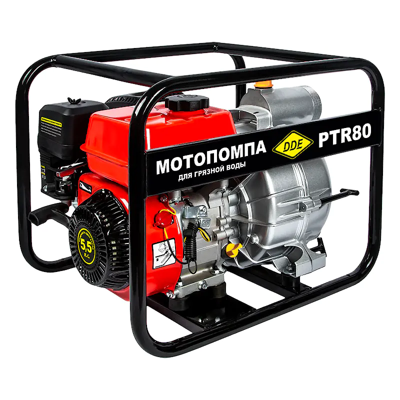 DDE мотопомпа бензиновая грязевая PTR80