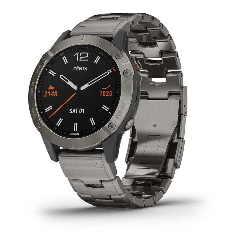 Спортивные наручные часы Garmin Fenix 6 Sapphire титановый с титановым браслетом 010-02158-23