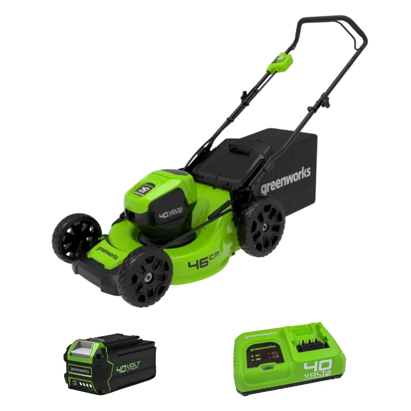 Аккумуляторная газонокосилка Greenworks GD40LM46HPK4 (1 x 4 Ач, Быстрое ЗУ) 2514407U4F