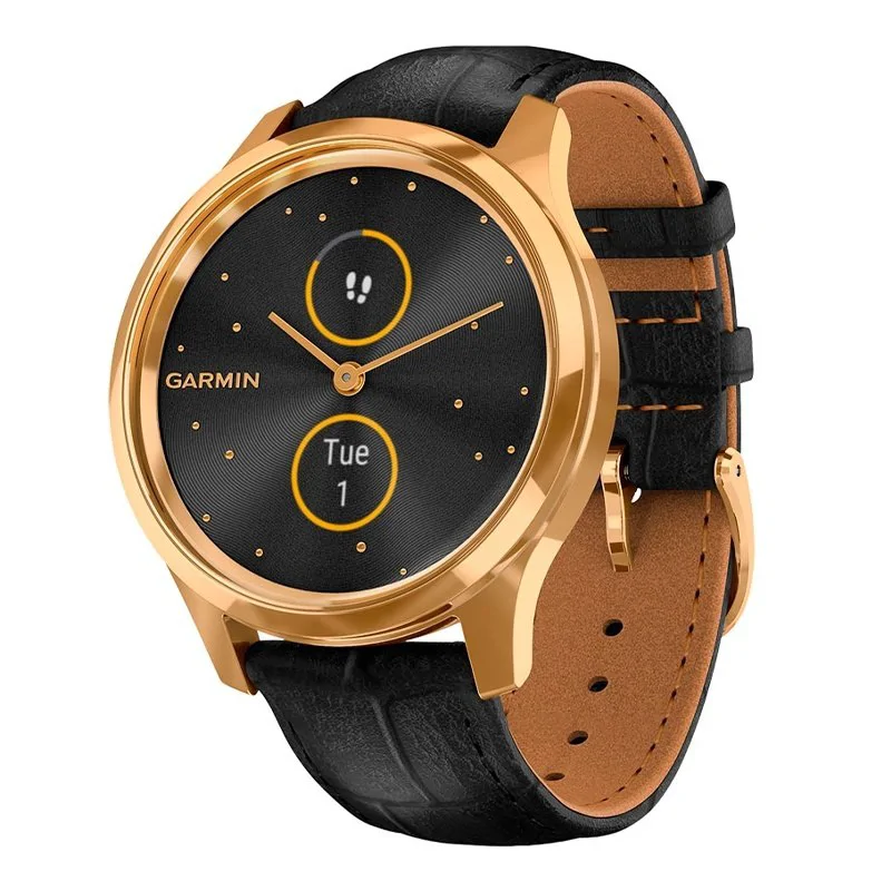 Часы для фитнеса Garmin vivomove Luxe, золотистые черные, 010-02241-22