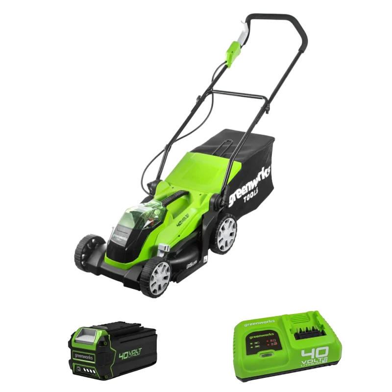 Аккумуляторная газонокосилка Greenworks G40LM35K4 (1 x 4 Ач, Быстрое ЗУ) 2501907U4F