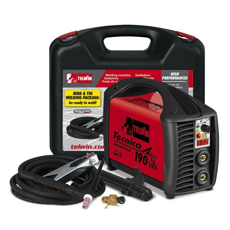 Сварочный аппарат c инвертором для сварки TIG Telwin TECNICA 190 TIG/MMA DC LIFT VRD + PLASTIC CASE + MMA/TIG KIT, 816220