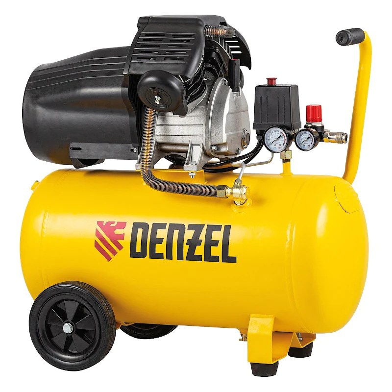 DENZEL DCV2200/50 компрессор воздушный 2.2 квт, прямой привод, 50 литров, 380 л/мин 58167