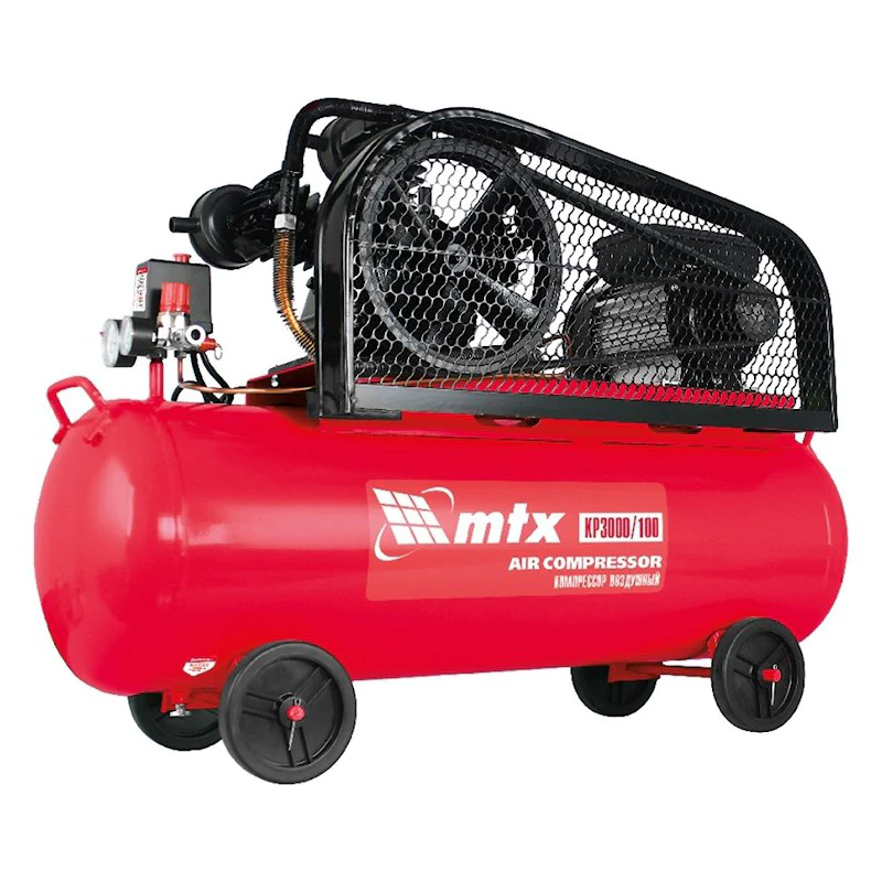 MTX КР3000/100 компрессор воздушный ременный привод 3,0 кВт, 100 литров, 510 л/мин 58048