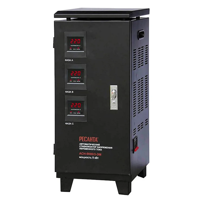 Ресанта АСН-9000/3-ЭМ трехфазный стабилизатор напряжения 63/4/4
