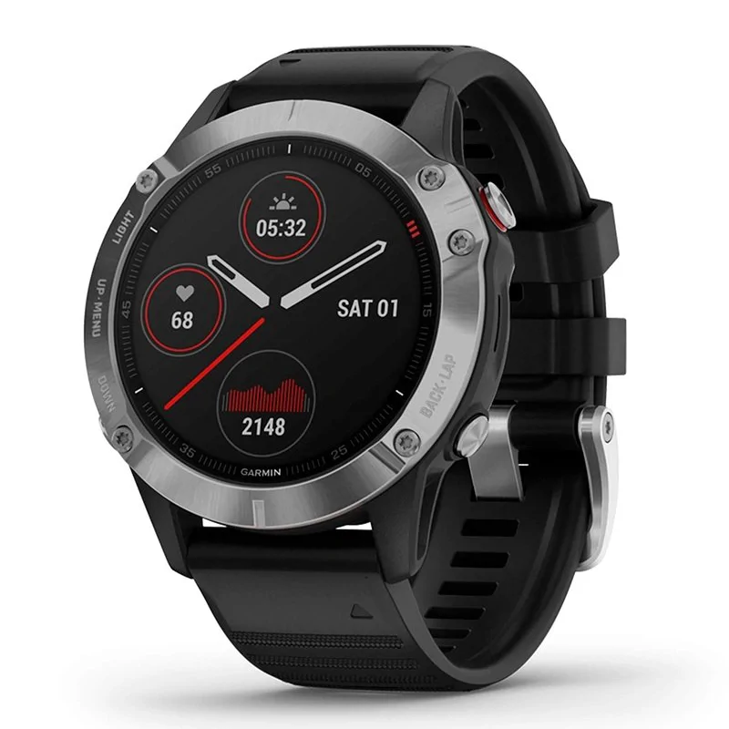 Смарт-часы Garmin Fenix 6, серебристый, 010-02158-00