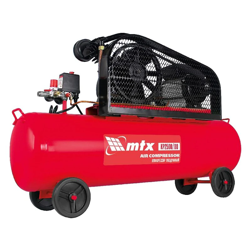 MTX КР2500/80 компрессор воздушный ременный привод 2,5 кВт, 80 литров, 420 л/мин 58047