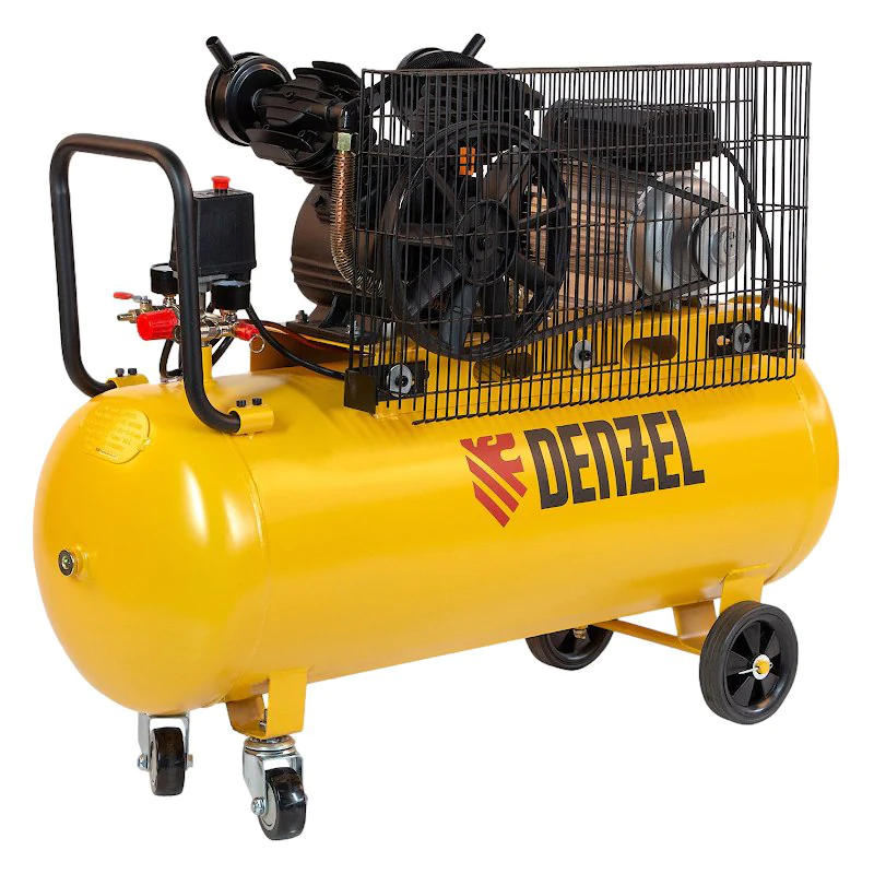 DENZEL BCV2200/100 компрессор воздушный 2.2 квт, ременный привод, 100 литров, 370 л/мин 58110