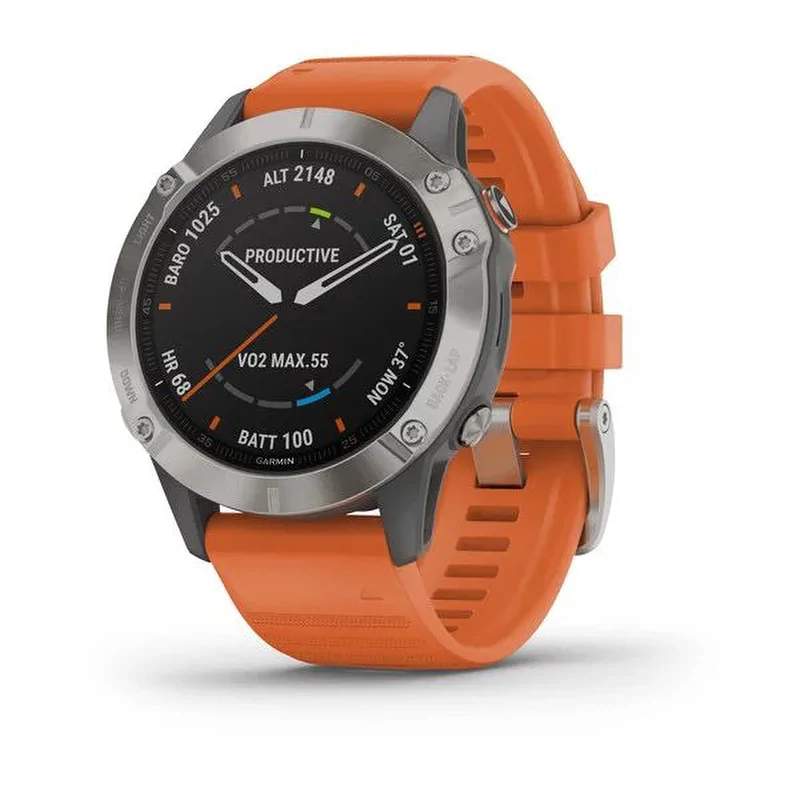 Смарт-часы Garmin Fenix 6 Sapphire, титановый, 010-02158-14