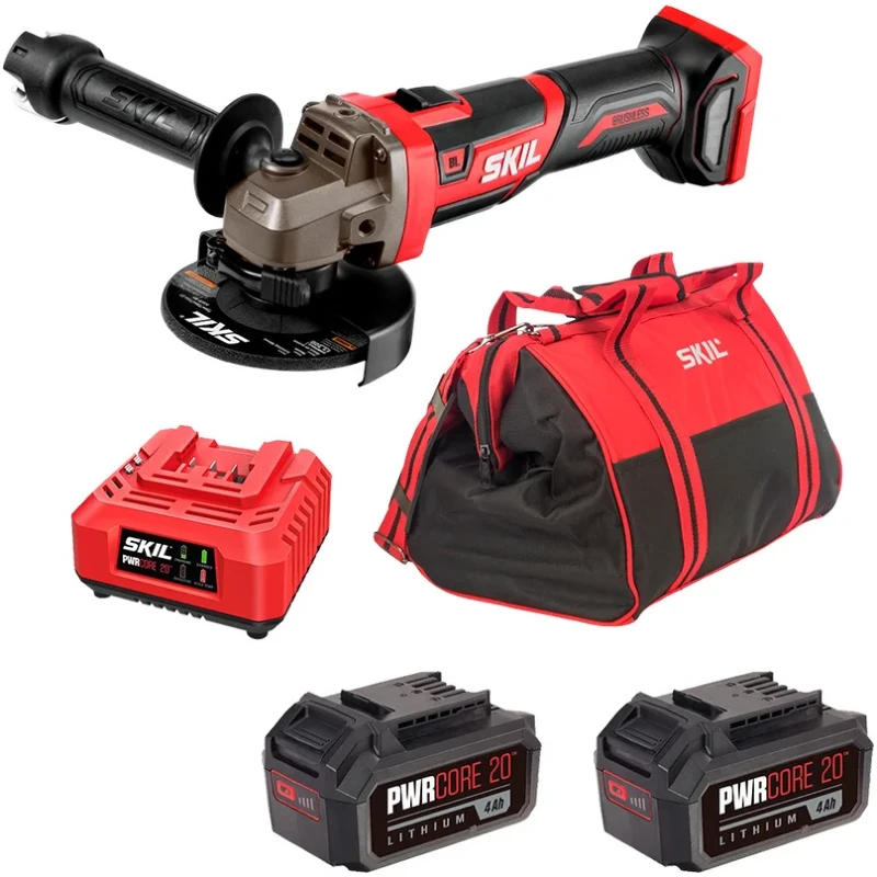 SKIL AG2907 аккумуляторная ушм с ЗУ SC0060 (60W), 2 АКБ BY5196 (4 Ач) и сумкой в комплекте 9-1-031