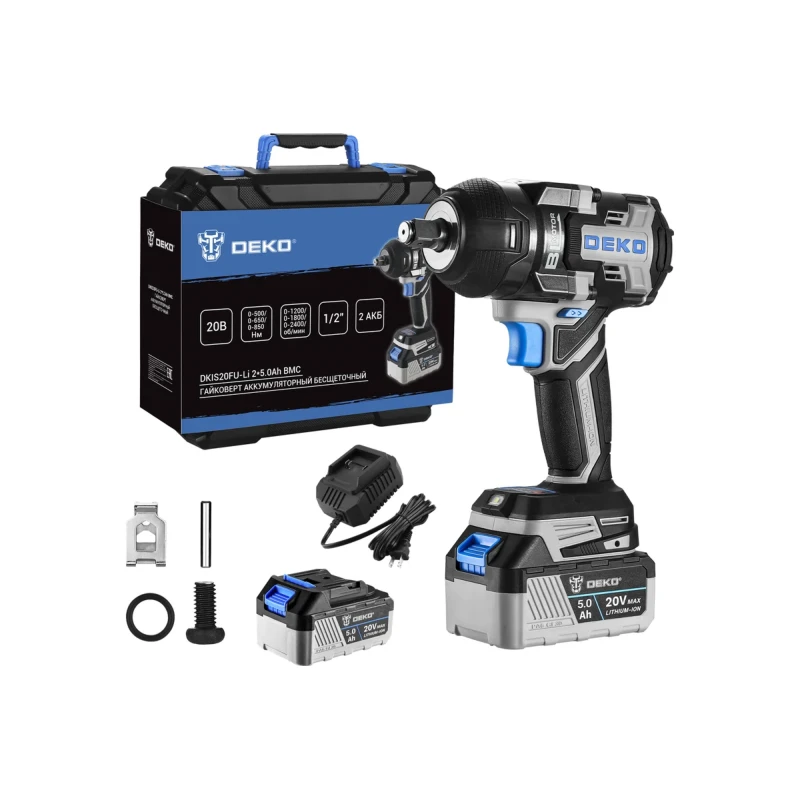DEKO DKIS20FU-Li аккумуляторный гайковерт (2 x 5 Ач, ЗУ) 063-4433