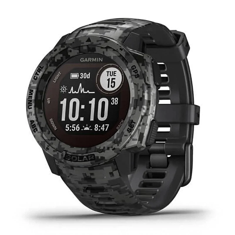 Спортивные наручные часы GARMIN INSTINCT Solar Camo Graphite, 010-02293-05