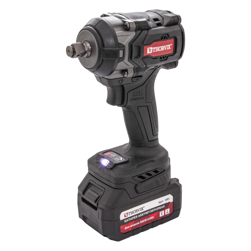 Thorvik BBIW12890 аккумуляторный ударный гайковерт (2 x 4 Ач, ЗУ) 053652