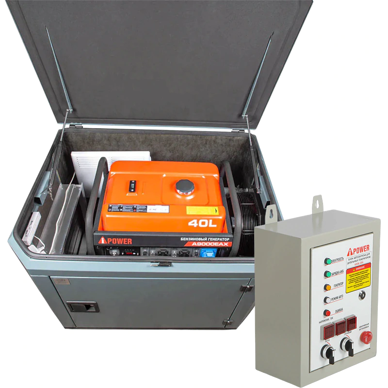 A-iPower A9000EAX бензиновый генератор в кожухе 1200 RAL 7031 с блоком АВР 400В/25А (8 pin) New УТ-11182384/29109