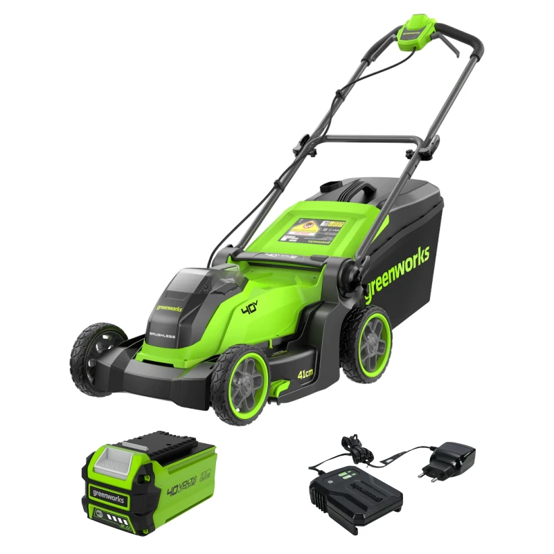 Аккумуляторная газонокосилка Greenworks GD40LM411K2 (1 x 2 Ач, ЗУ) 2521007UA