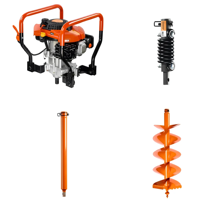 BURAN DT-1600 профессиональный мотобур со шнеком Harddrill 250x800, удлинителем Extension Plus-500 и адаптером ANTISTOP ADAPTER 20/20 в комплекте S00158