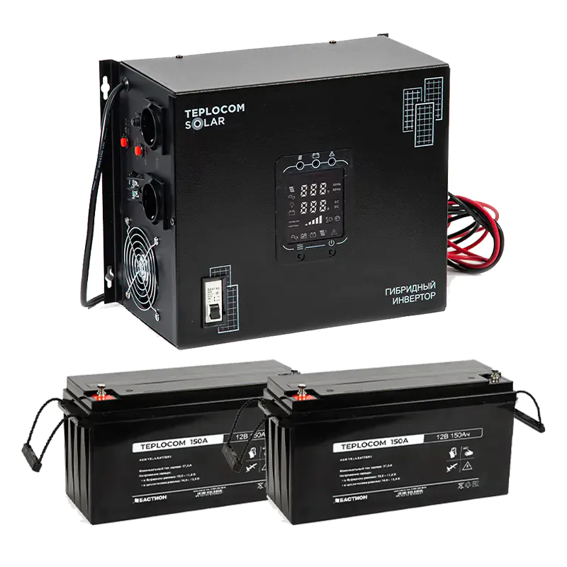 TEPLOCOM Solar 1500, 150Ач источник бесперебойного питания и 2 акб, 12382