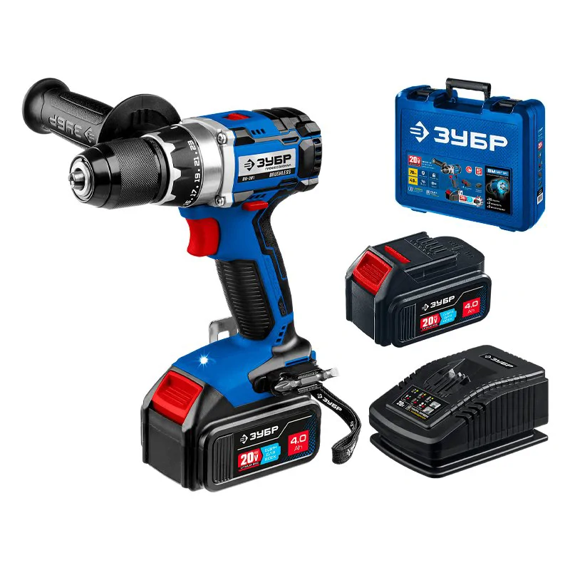 ЗУБР DB-201-42 бесщеточная дрель-шуруповерт (2 x 4 Ач, ЗУ)