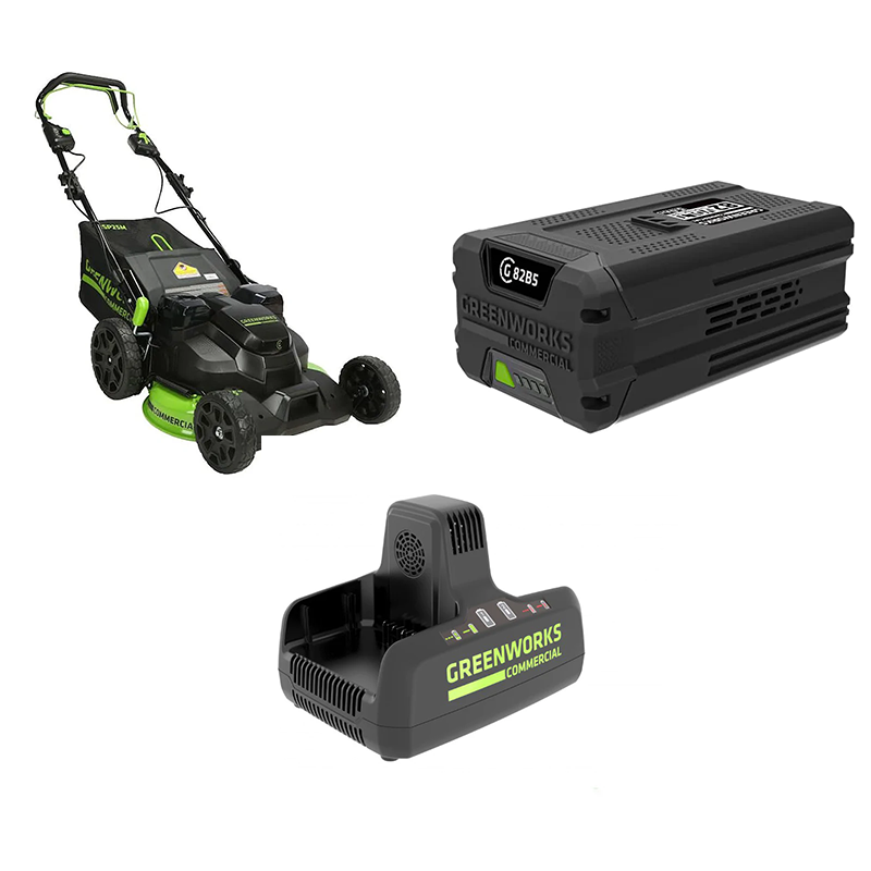 Аккумуляторная газонокосилка Greenworks GC82LM61S/G82B5/G82C2 (1 x 5 Ач, ЗУ) 2515607/2914607/2939007