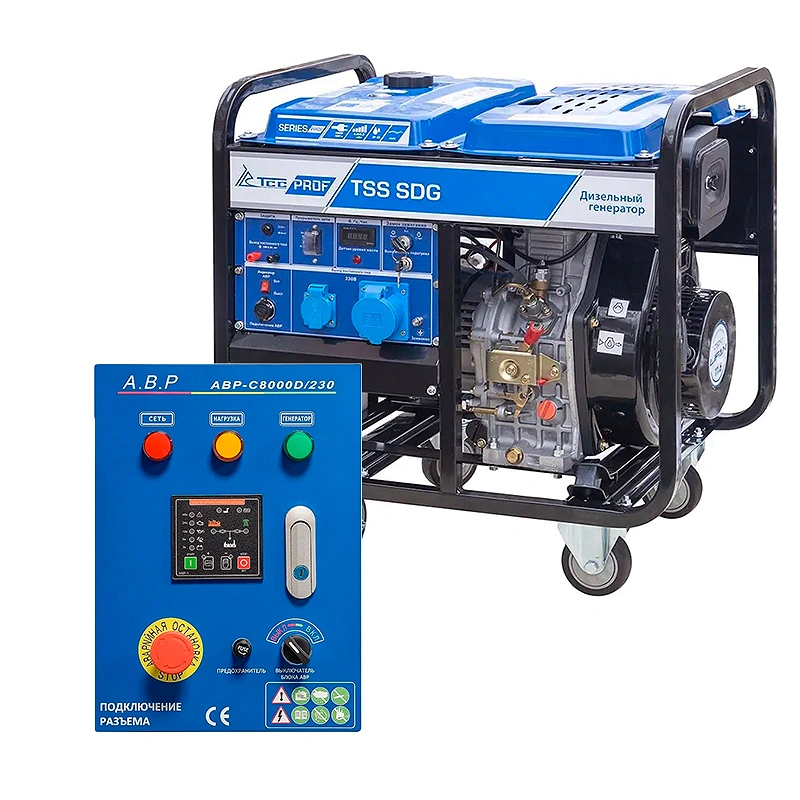 ТСС SDG 6500 EHA дизельный генератор с блоком АВР ТСС АВР-С 8000D/230 100048/190137