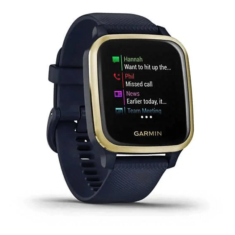Смарт-часы Garmin Venu Sq Music Edition темно-синий с золотистым алюминиевым безелем 010-02426-12
