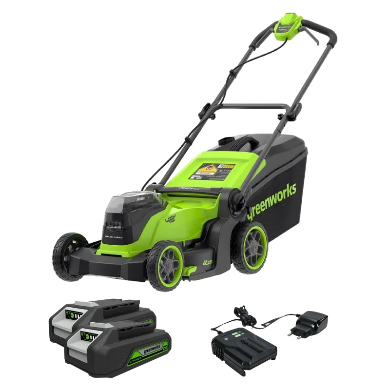 Аккумуляторная газонокосилка Greenworks GD24X2LM411K2 (2 x 2 Ач, ЗУ) 2520907U2A