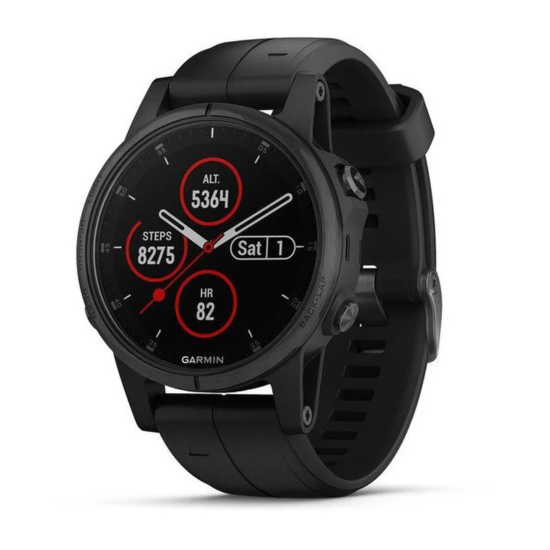 Смарт-часы Garmin Fenix 5s Plus Sapphire, черный, 010-01987-03