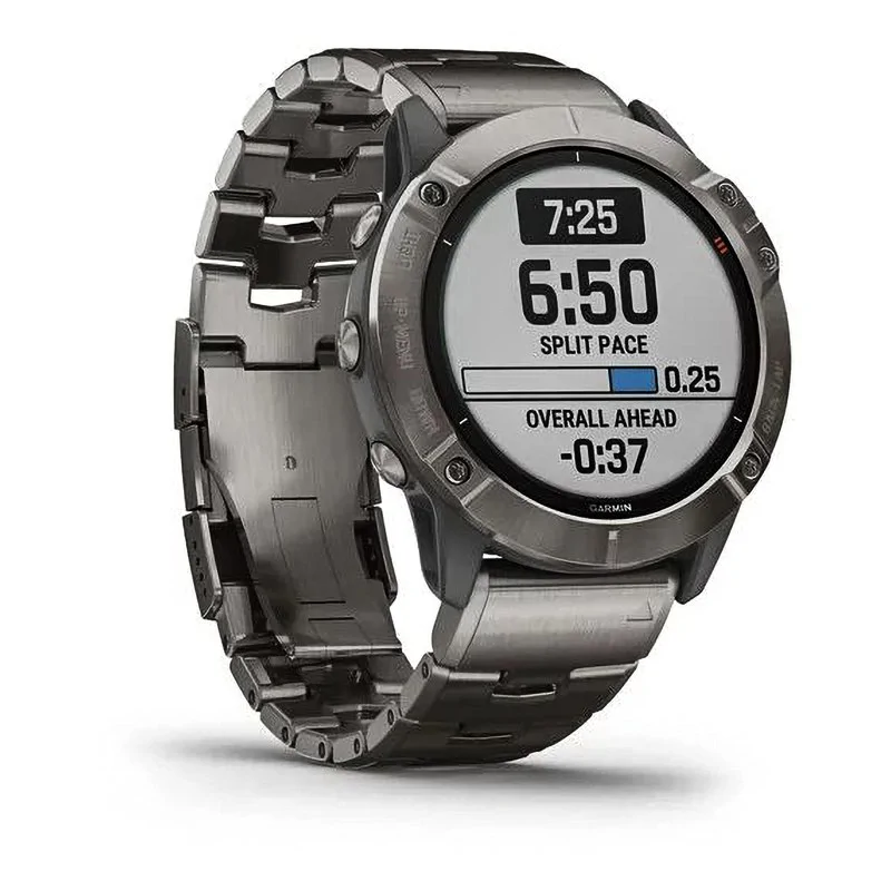 Спортивные наручные часы Garmin Fenix 6X Pro Solar титановый с титановым браслетом 010-02157-24