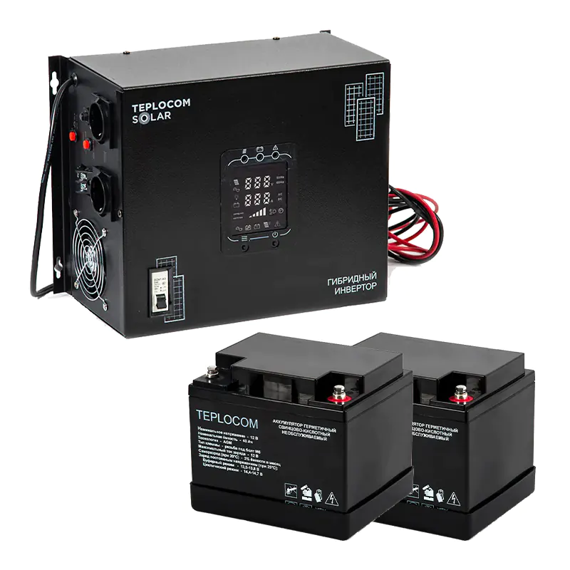 TEPLOCOM Solar 1500, 40Ач источник бесперебойного питания и 2 акб, 12386