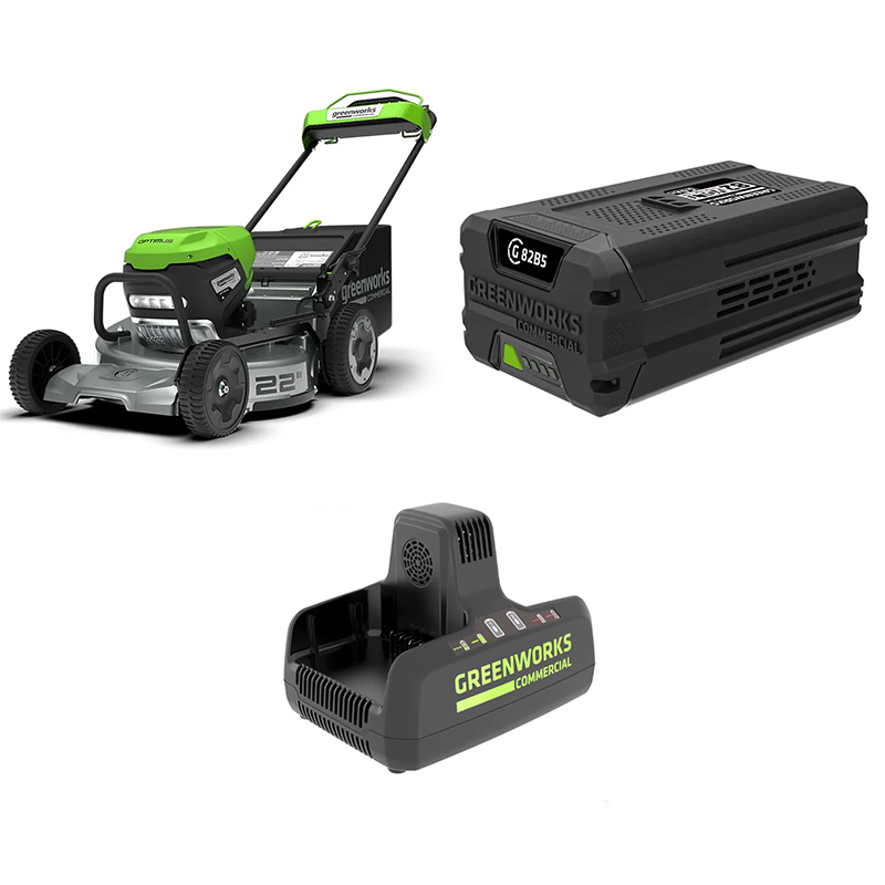 Самоходная газонокосилка Greenworks LM221S/G82B5/G82C2 (1 x 5 Ач, ЗУ) 2519407/2914607/2939007