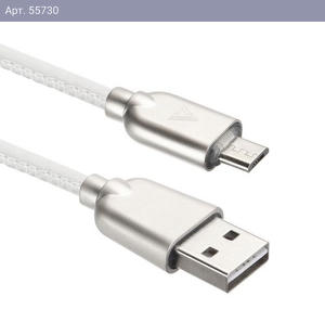 Кабели USB ACD USB кабель ACD-Allure MicroUSB ; USB-A Кожа, 1м, белый (ACD-U926-M1W)