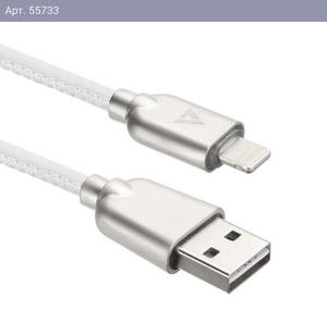 Кабели USB ACD USB кабель ACD-Allure Lightning ; USB-A Кожа, 1м, белый (ACD-U926-P5W)