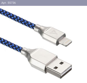Кабели USB ACD USB кабель ACD-Titan Lightning ; USB-A Нейлон, 1м, сине-черный (ACD-U927-P5L)