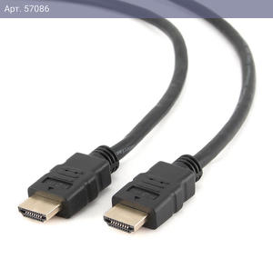 Кабель HDMI Cablexpert CC-HDMI4-6, 1.8м, v1.4, 19M/19M, черный, позол.разъемы, экран, пакет {100}