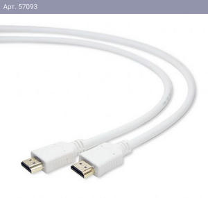 Кабель HDMI Cablexpert CC-HDMI4-W-6, 1.8м, v1.4, 19M/19M, белый, позол.разъемы, экран, пакет {100}