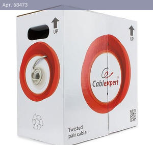 Кабель Cablexpert UPC-5051E-SOL, UTP5e, 4 пары, 0.51 мм, CCA, однож., 305 м, серый (209739) {2}
