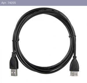 Кабель ACD-U2AAF-20L |ACD-U2AAF-20L| USB 2.0, A male - A feмale, ТТХ: |ACD-U2AAF-20L| (7/0.12BC+PE)*1P+(7/0.12BC+PE)*2C+7/0.12BC+AL+PVC OD4.0, Черный, 2м (742057)