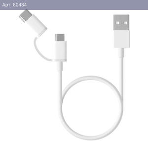 Кабель Xiaomi Mi 2-in-1 USB Cable Micro-USB to Type C 30см SJX02ZM (SJV4083TY)