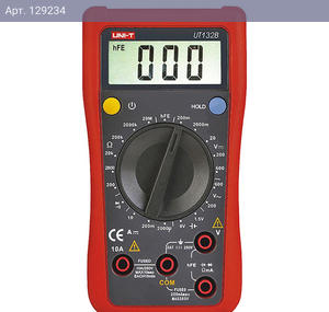 Цифровой мультиметр UNI-T UT132B Напряжение постоянного/переменного тока (600 В); постоянный ток (10А); Сопротивление (20 МОм); Тест батареи