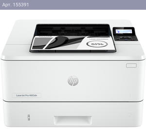 Принтер HP LaserJet Pro 4003dn A4, лазерный, черно-белый, 40стр/мин, 1200dpi, 1200МГц, 256Мб, AirPrint/USB/Ethernet, 3050стр/картридж, (2Z609A)