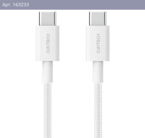 USB кабель CukTech Type-C to braided cable 1.5m 3A 60W CTC315P white