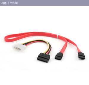 Комплект кабелей SATA Cablexpert CC-SATA-N, интерфейсный (48см) 7pin/7pin и питания (15см) 4pin/15pin, медь, пакет